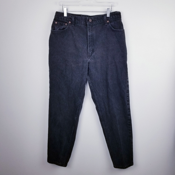 Levi's 551 Vintage Relaxed Fit Tapered Leg Black Jeans Made in USA size 16 Med - Picture 1 of 9